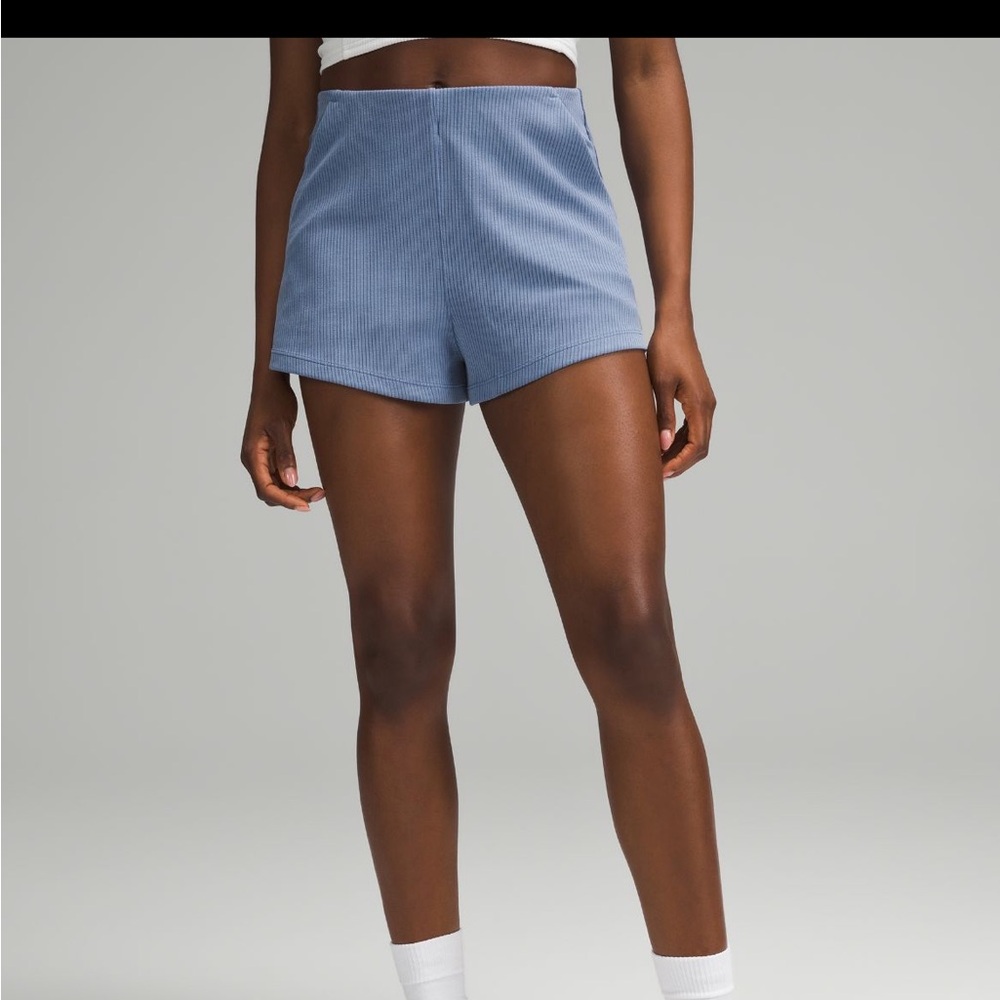 Lululemon Blue Ribbed shorts size 2